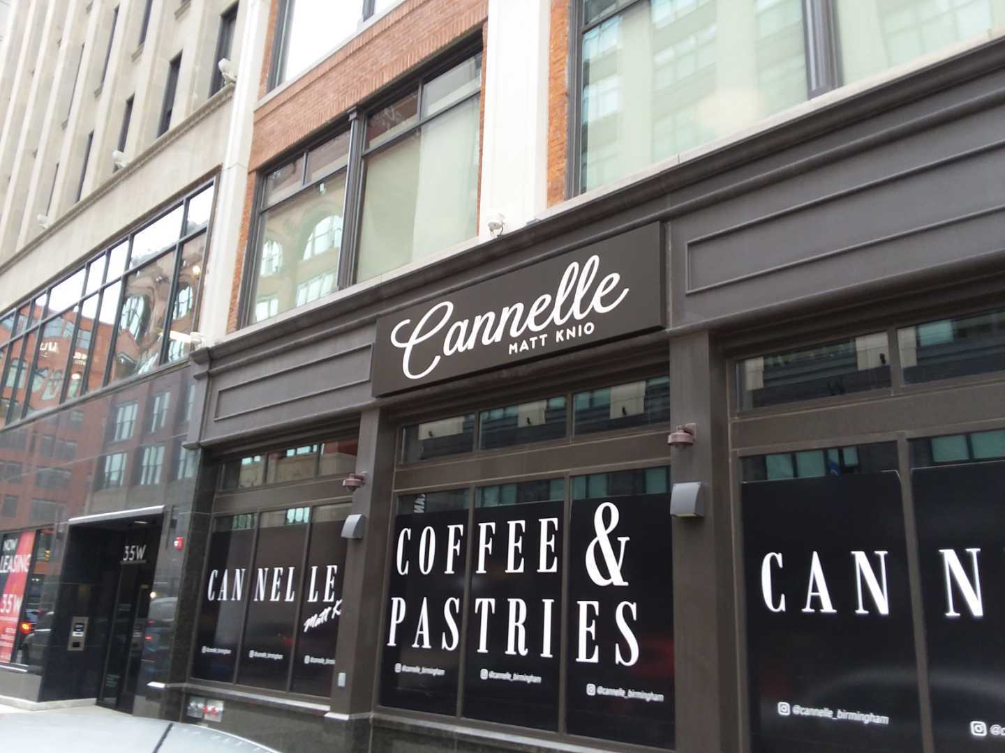 Cannelle " Coffee & Pastries""Cannelle" Window storefront vinyl graphics