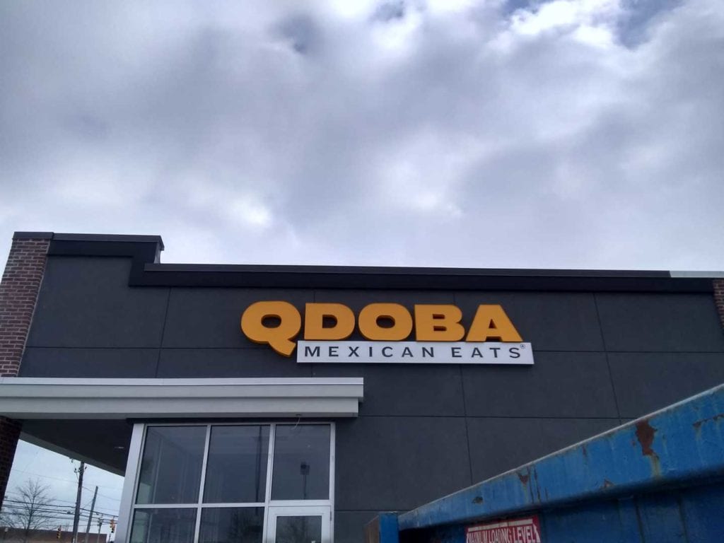 ORANGE CHANNEL LETTERS FOR QBODA MEXICAN EATS