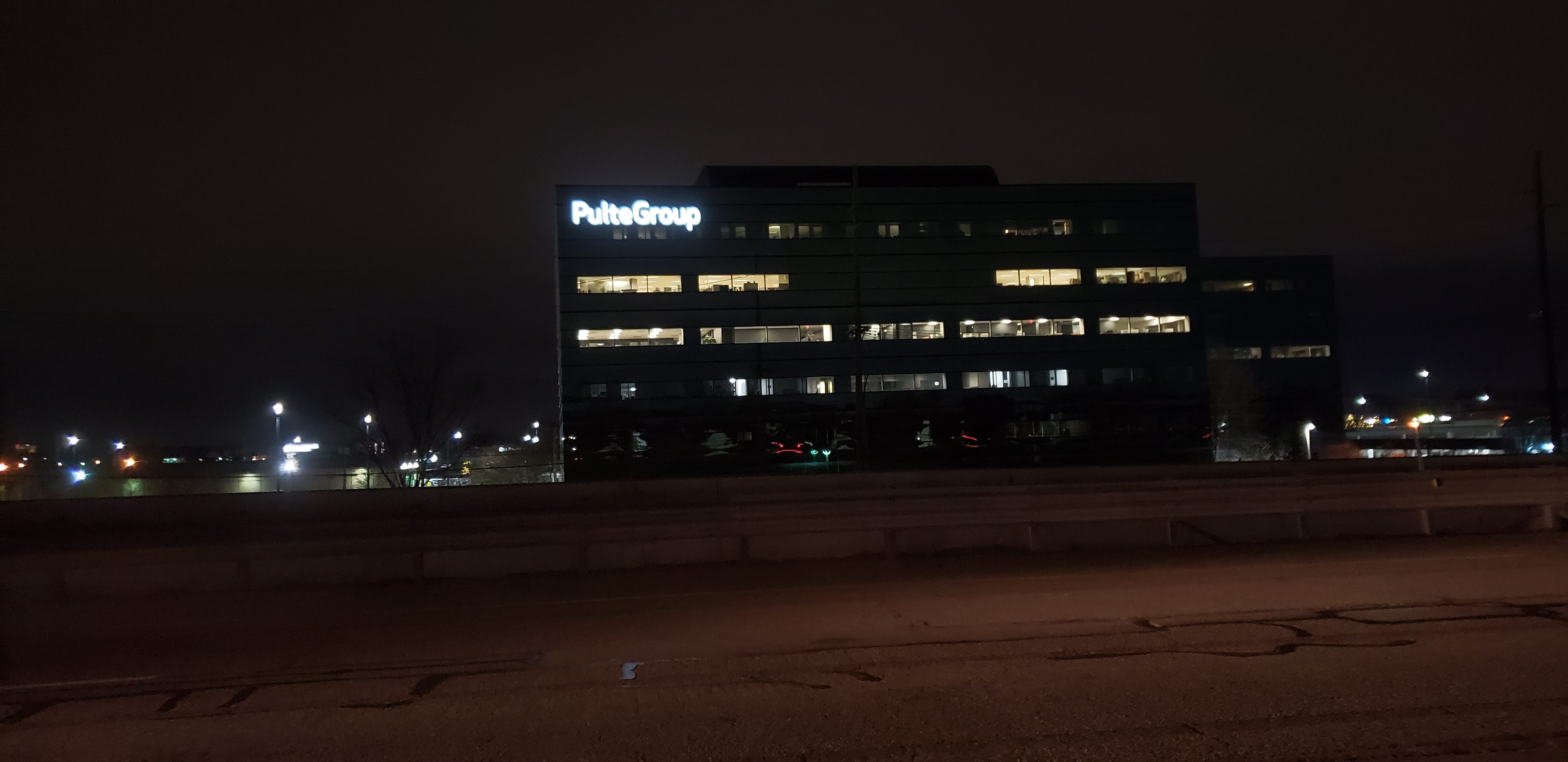 PulteGroup Channel Letters Illuminating night view