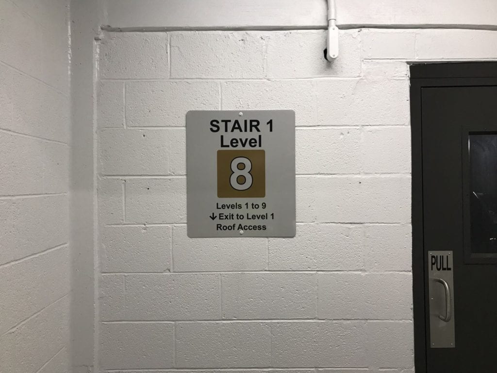 BUHL GARAGE STAIRCASE Directional Sign panel