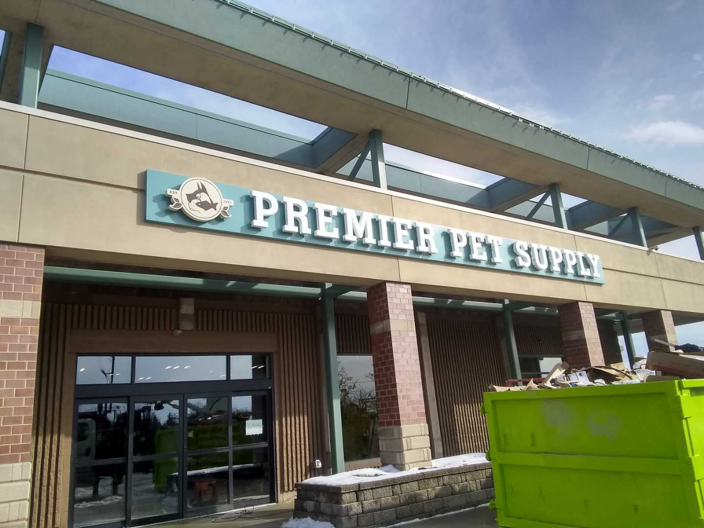 Premier Pet supply bEVERLY HILLS MIchigan halo lit channel letters store front sign signage