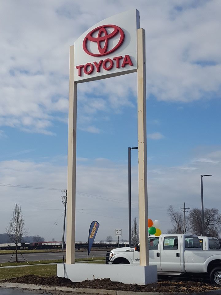 Red & White Toyota Dealer Sign