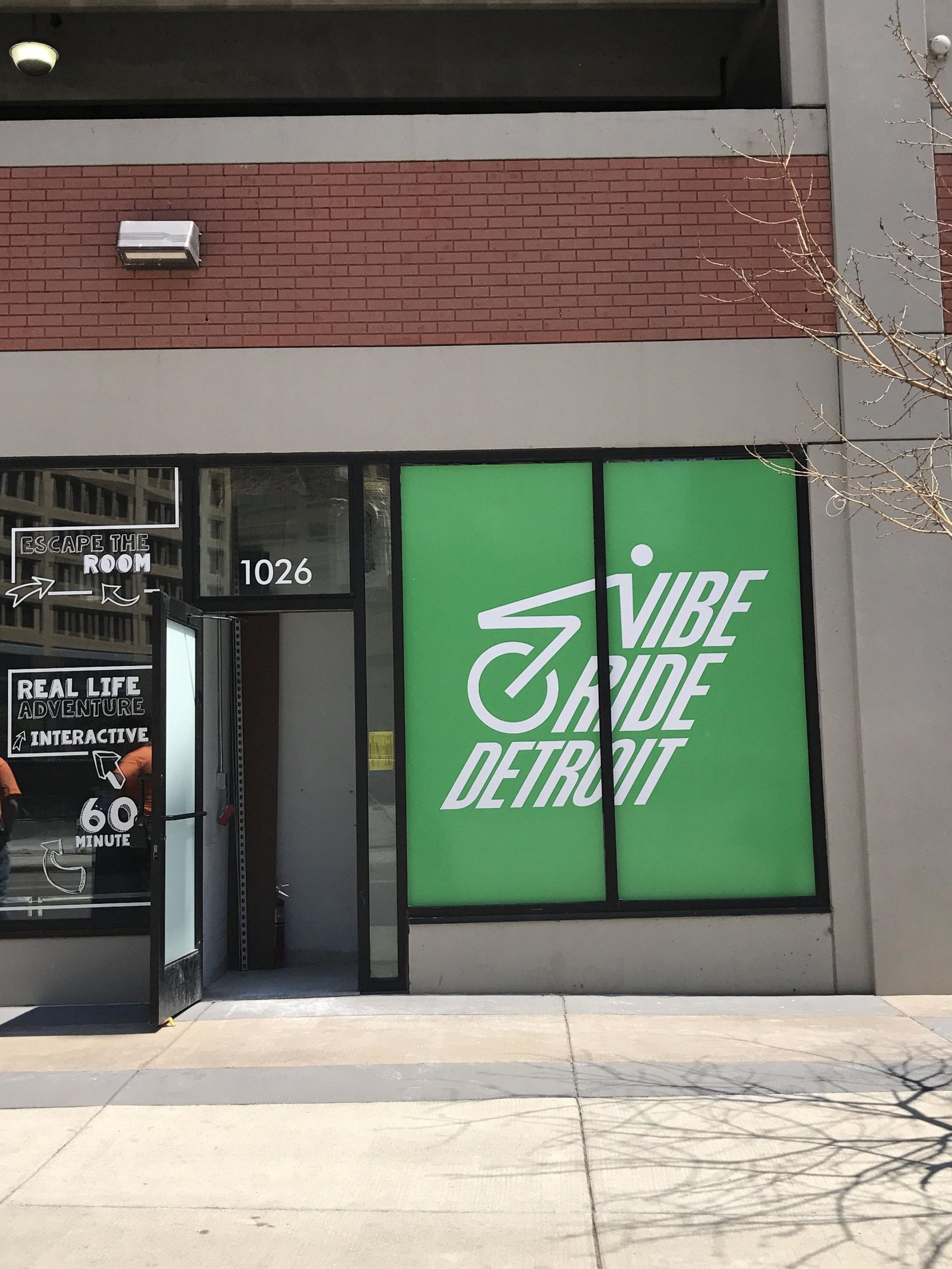 Vibe Ride Detroit, green vinyl white logo