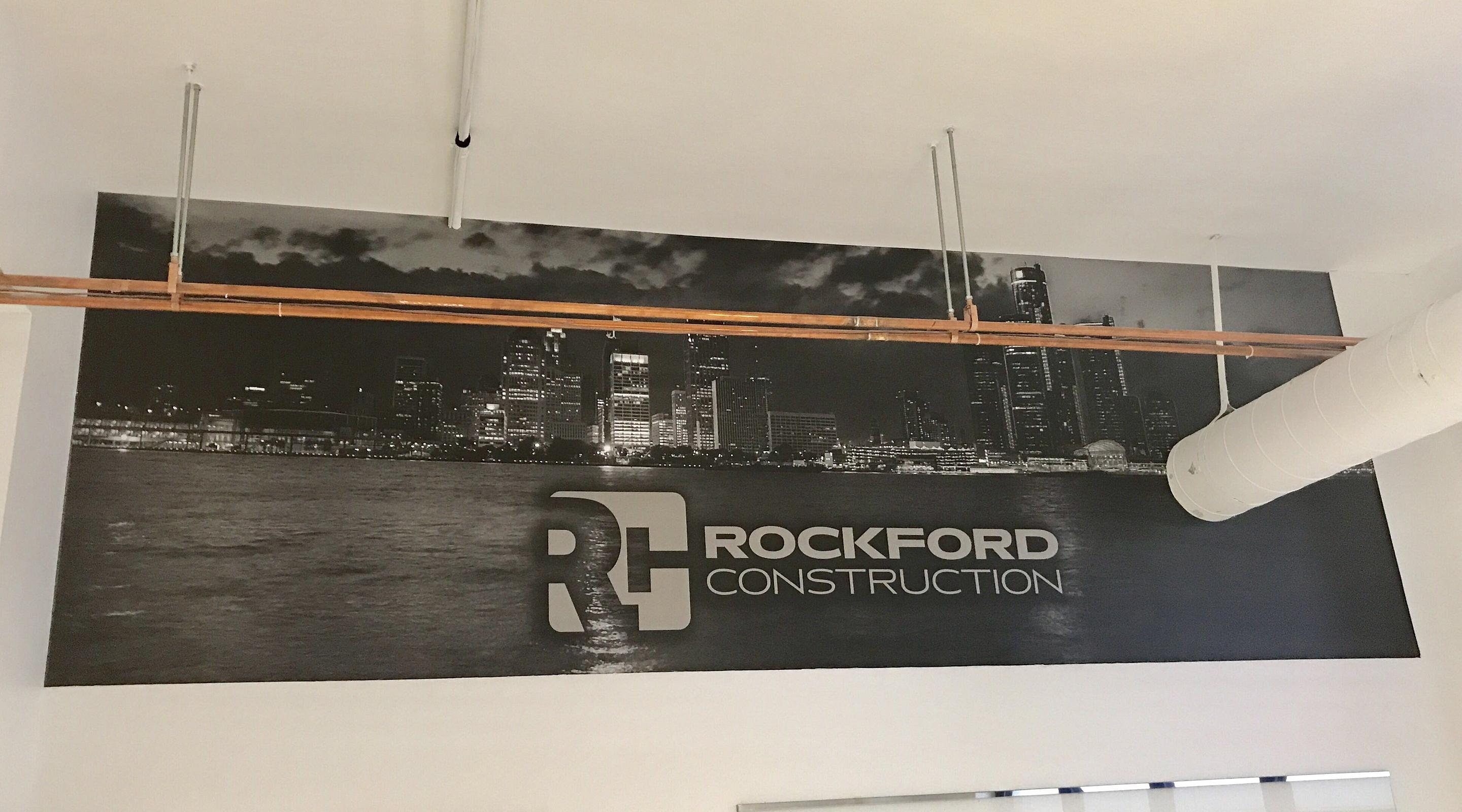 Rockford Construction Wall interior vinyl graphics