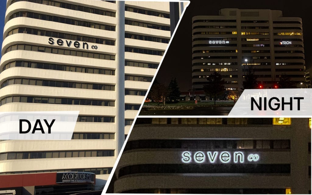 Seven co Building Sign