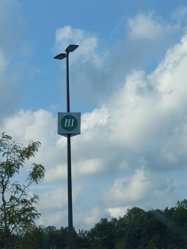 woodland mall parking lights with custom made markers