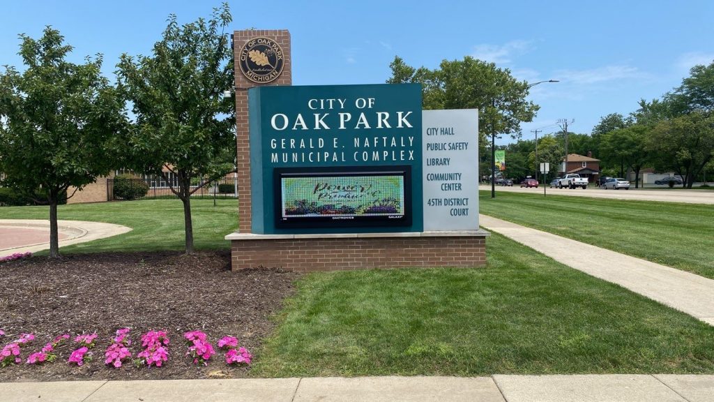 Oak Park City Monument with LED Digital Display
