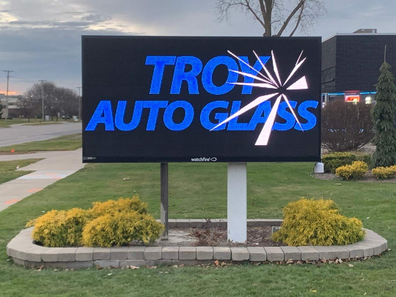 Troy Auto Glass Digital Display blue writing