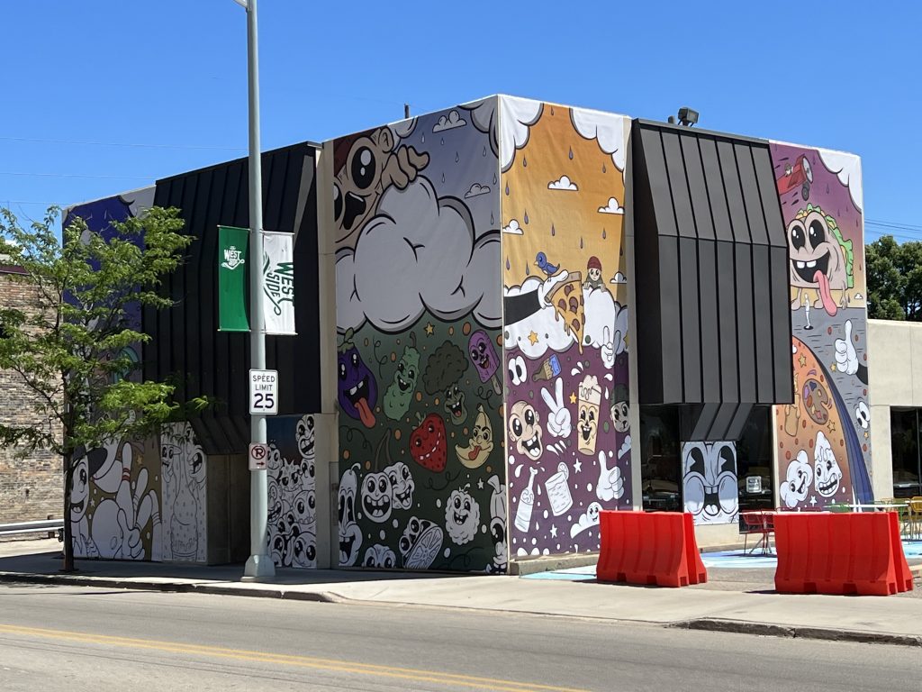 Grand Rapids Art Install Banners on Bridge Street, Social Zones